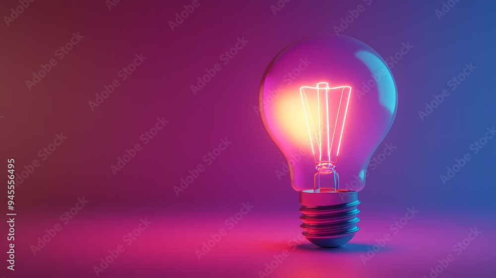 Abstract background with glowing light bulbs