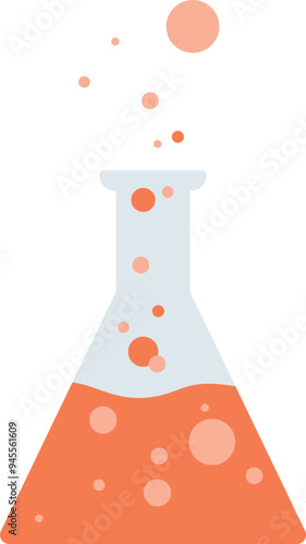 A cartoon of a beaker with an orange bubbling potion, symbolizing science experiments or magical brews.