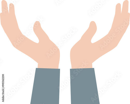 Two open hands raised up, symbolizing offering, receiving, or openness.