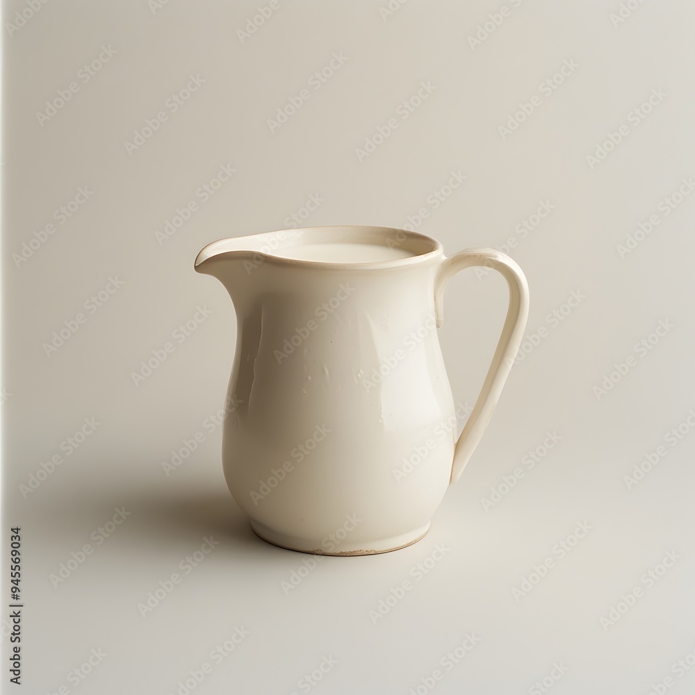 Artisanal Milk Punch Jug Placed Centrally on a Plain Minimalist Surface for a Refreshing Creamy Alcoholic Beverage Artisanal Milk Punch Jug Placed Centrally on a Plain Minimalist Surface for a Refreshing Creamy Alcoholic Beverage
