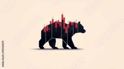 Stock market trading risk analysis flat design, side view, bearish theme, animation, Complementary Color Scheme