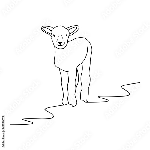 lamb line art .eps