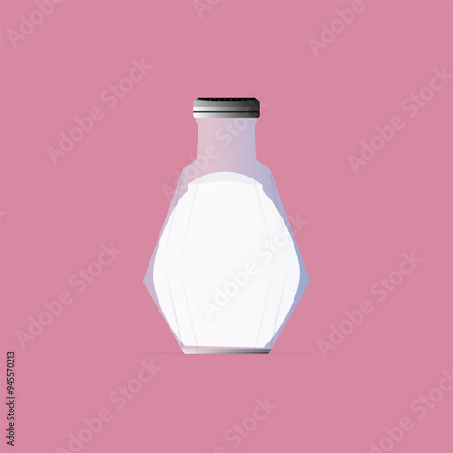 Salt container bottle vector design illustration isolated on plain background. Realist glass bottle of salt.