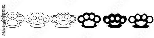 Brass knuckles icon vector set. Knuckle illustration sign collection. Knuckle duster symbol or logo.