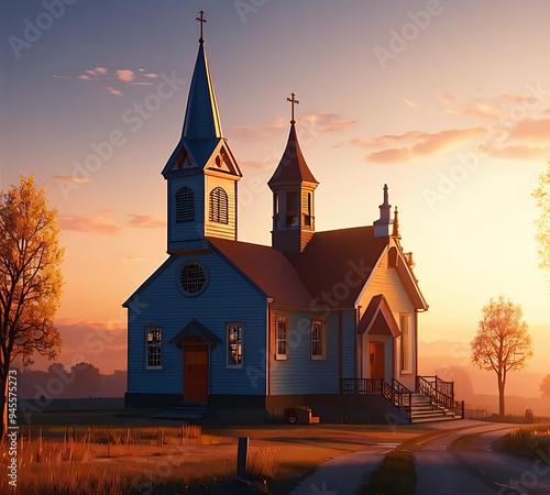 church in the evening