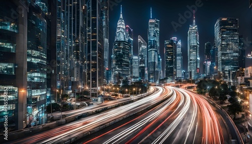 A Vibrant Metropolis Comes Alive Under the Glittering Veil of the Night