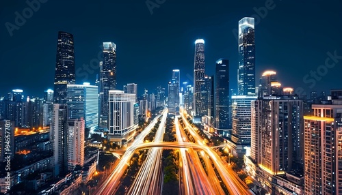 Wallpaper Mural The City Where Lights Dance Across the Skyline, Illuminating the Night Torontodigital.ca