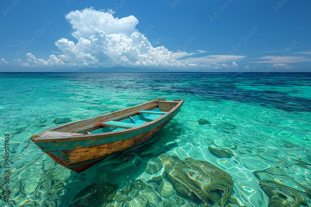 Naklejka premium Summer landscape made with generative AI