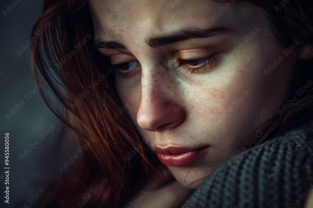 Generative AI creative illustration of desperate person with mental disorder health problems Generative AI creative illustration of desperate person with mental disorder health problems