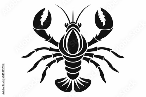 Lobster silhouette vector art illustration