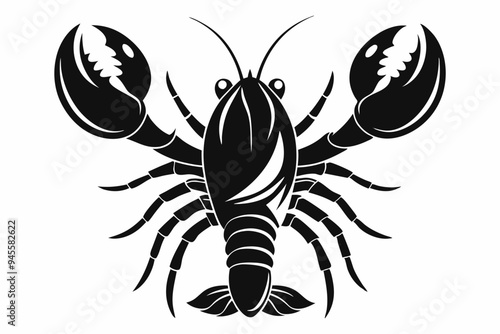 Lobster silhouette vector art illustration