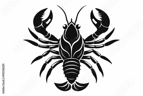 Lobster silhouette vector art illustration