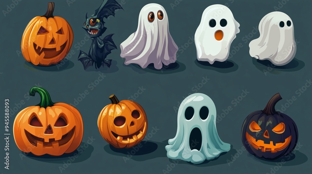 A Collection of Whimsical Halloween Characters and Decorations A Collection of Whimsical Halloween Characters and Decorations