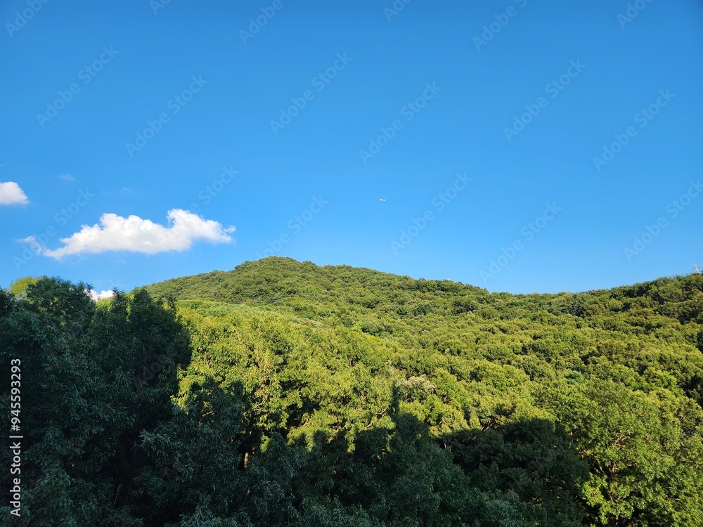 산과 구름과 하늘 바다 일출 아침바다 여름 산과 구름과 하늘 바다 일출 아침바다 여름