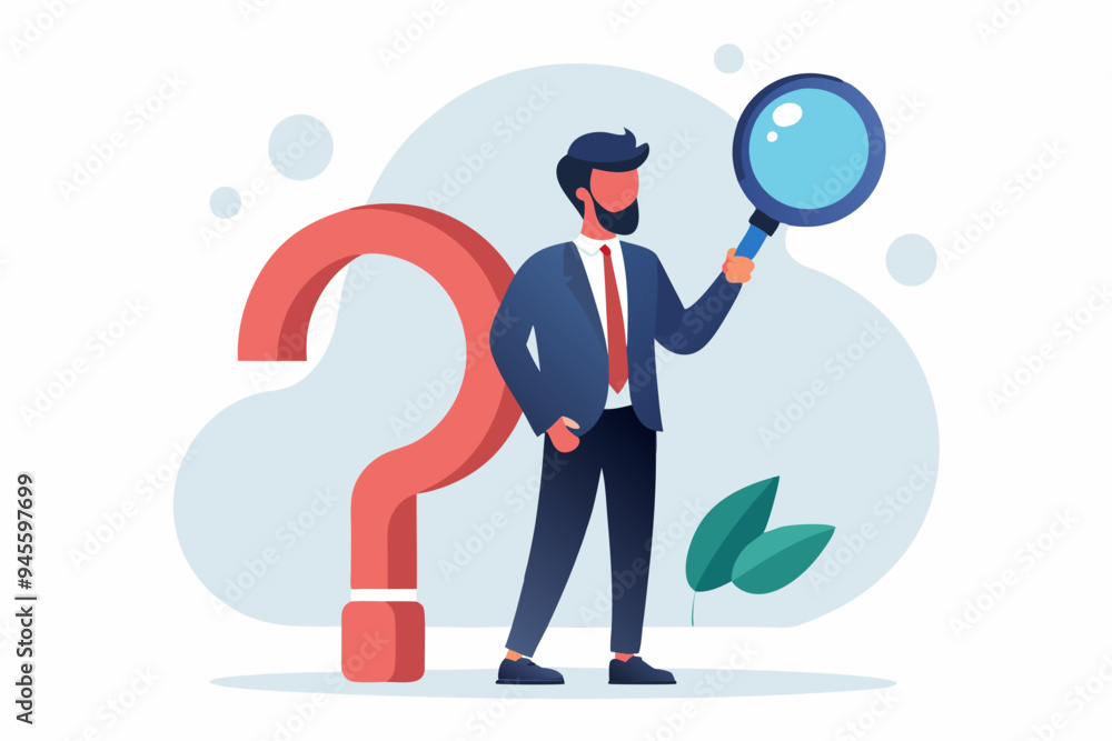 Problem analysis, analyze information to find solution or answer, solving problem or trouble, challenge to think overcome difficulty concept, businessman analyze question mark with magnifying glass.
Problem analysis, analyze information to find solution or answer, solving problem or trouble, challenge to think overcome difficulty concept, businessman analyze question mark with magnifying glass.
