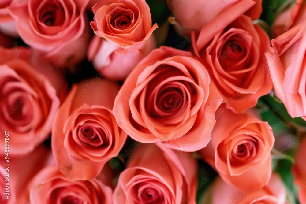 Close-up on a bouquette of roses Close-up on a bouquet of beautiful salmon roses - floral concepts Close-up on a bouquette of roses Close-up on a bouquet of beautiful salmon roses - floral concepts