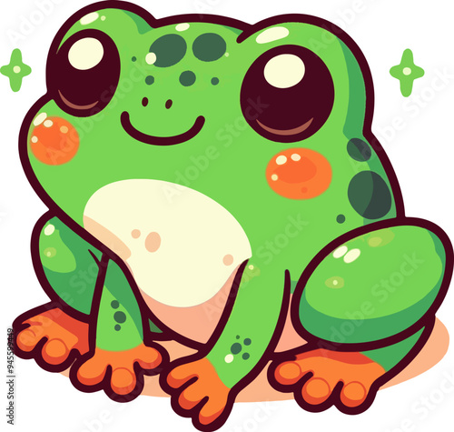 cute cartoon smiling frog