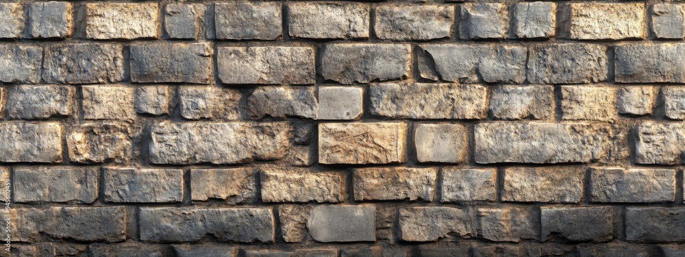 3D rendering of brickwork featuring a background wall made of stone blocks and cement joints 3D rendering of brickwork featuring a background wall made of stone blocks and cement joints