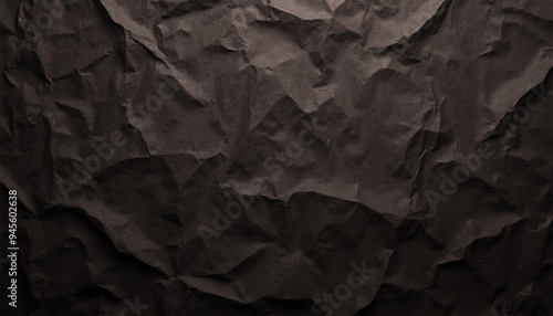 black crumpled and creased paper poster abstract texture background