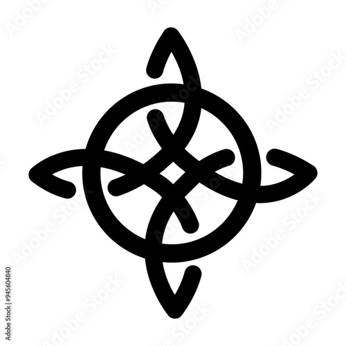 Witch knot symbol, glyph style icon 