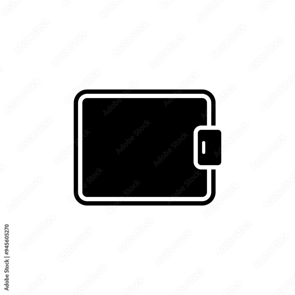 Money Wallet, Digital Purse Solid Flat Vector Icon Isolated on White Background. Money Wallet, Digital Purse Solid Flat Vector Icon Isolated on White Background.
