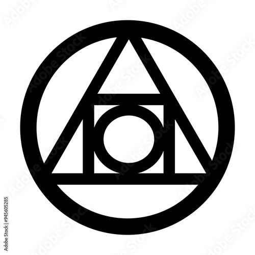 A glyph style icon of seal of light symbol 