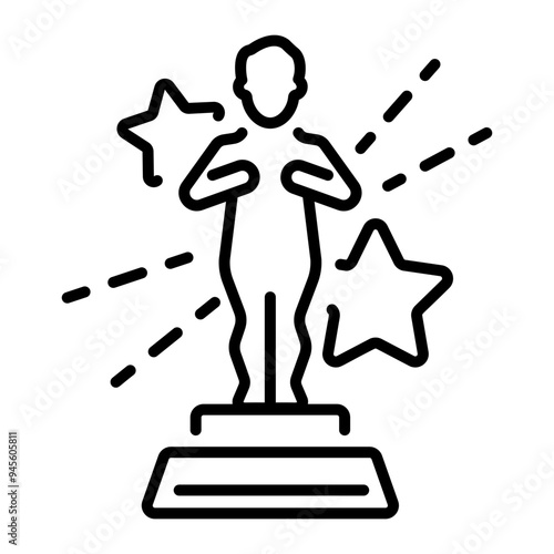 Movie award icon in line style 