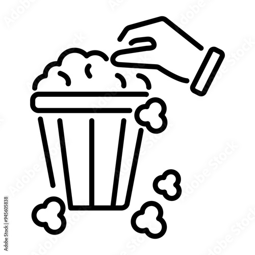 An outline icon of movie popcorn 