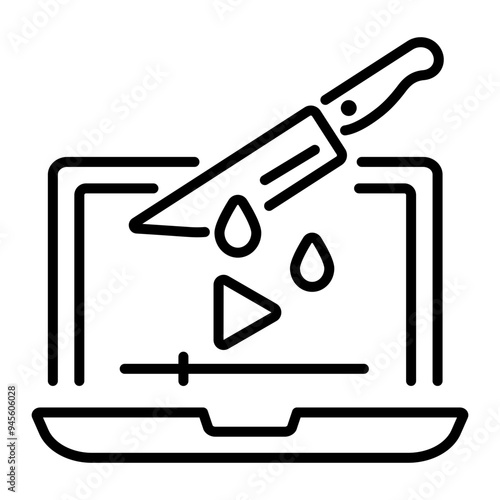 Thriller movie icon in line style 