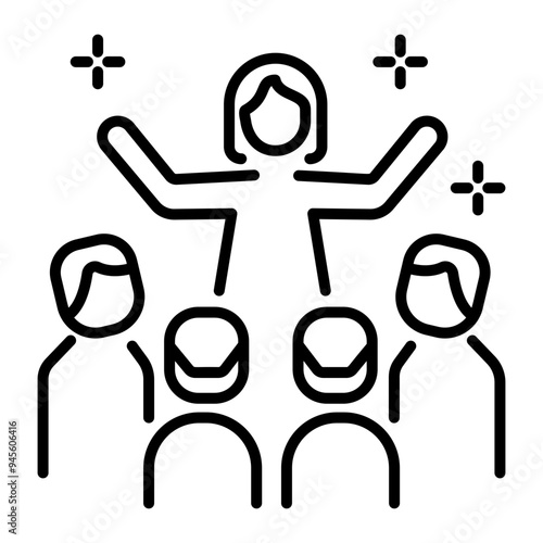 An outline icon of celebrity fans 