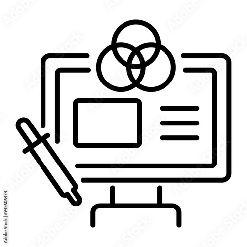 A linear icon of colour grading 