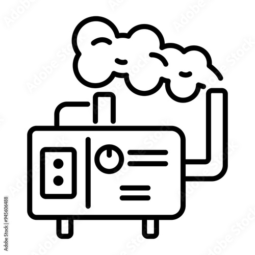 An outline icon of fog machine 