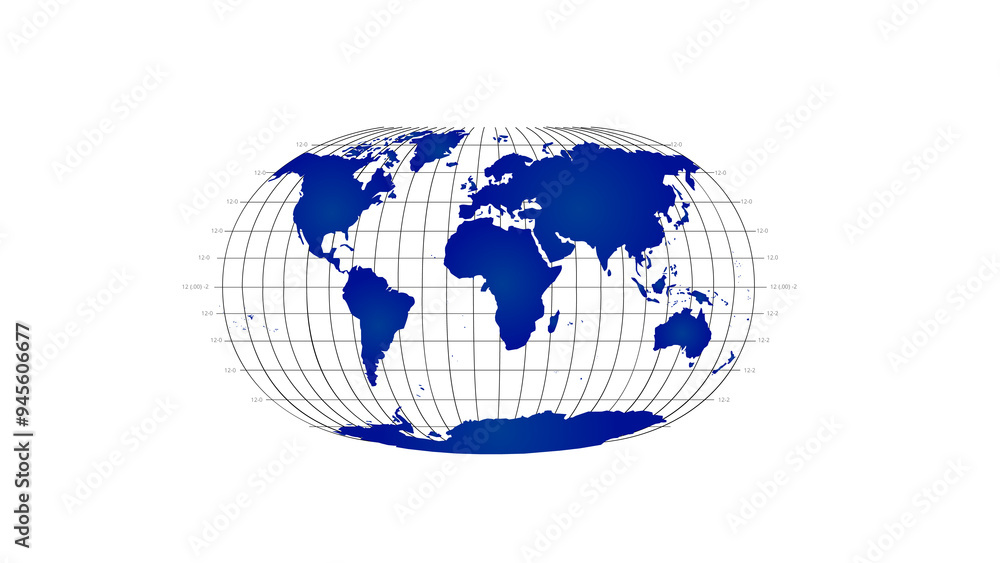 Naklejka premium World map with globe