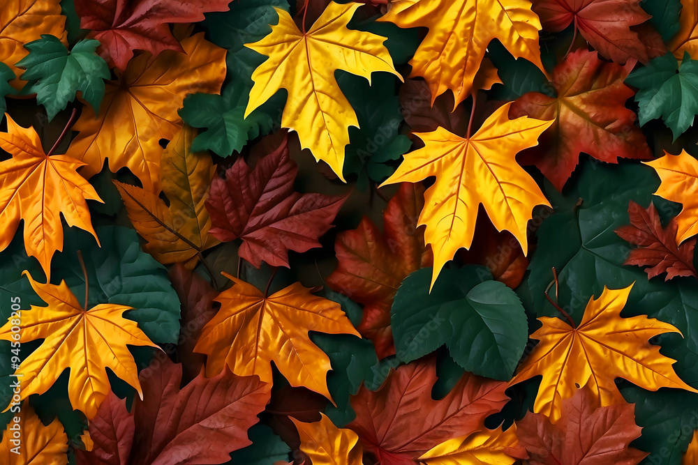 Gorgeous backdrop of fall foliage during autumn.
