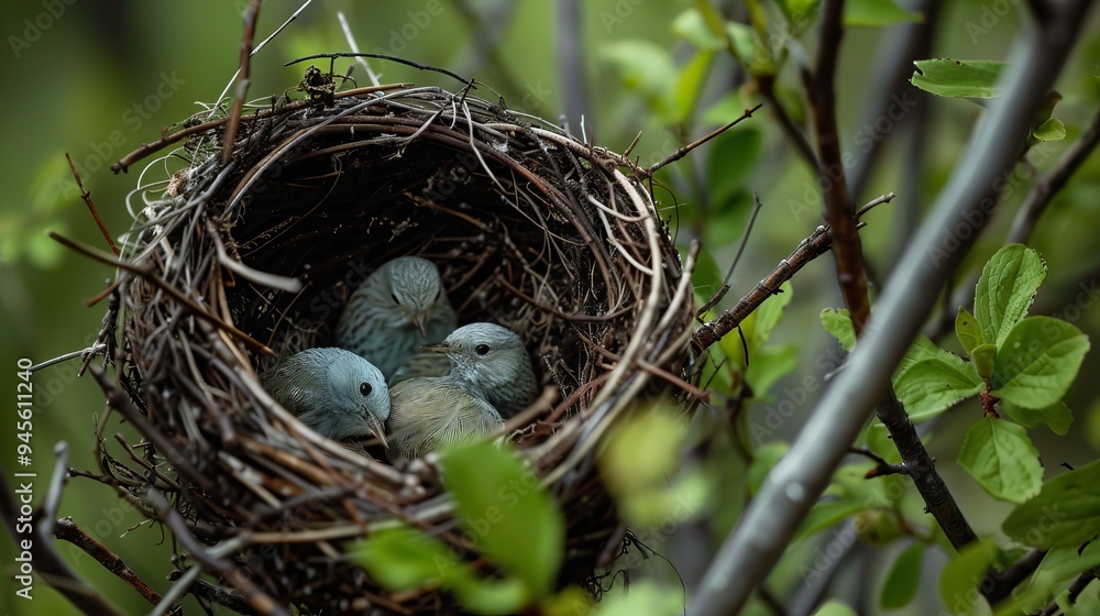 A nest of Bluethroat birds, a delicate haven of vibrant life and intricate nature. A nest of Bluethroat birds, a delicate haven of vibrant life and intricate nature.
