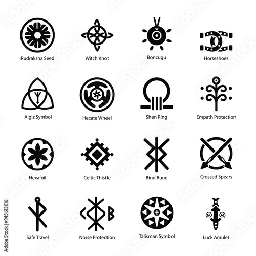 Collection of Empath Symbols Glyph Icons

