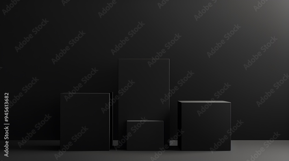 Abstract Minimalist Black Cubes Background Abstract Minimalist Black Cubes Background