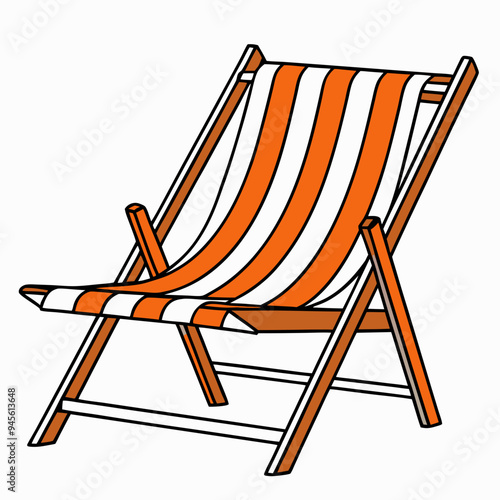 beach chair isolated on white back-ground