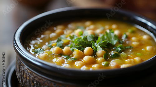 close-up of chickpea in a bowl. ai generative. 