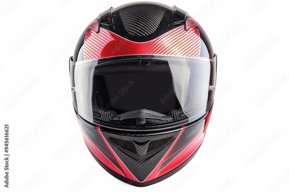 Fototapeta premium A close-up view of a helmet on a white background, suitable for use in illustrations, designs or as a symbol