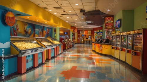 Wallpaper Mural Movie theater lobby with concession stands selling popcorn, candy, and drinks Torontodigital.ca