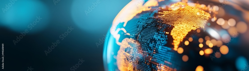 close up of earth globe with bokeh lights and detailed map, global connectivity and technology concept. close up of earth globe with bokeh lights and detailed map, global connectivity and technology concept.