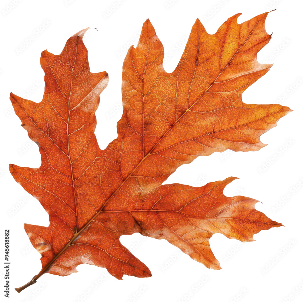 Obraz premium Vibrant autumn oak leaf closeup