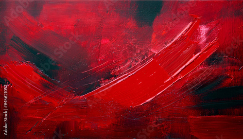 Dynamic texture red wall  abstract painting wallpaper red poster red art red paint with contrasting black accents wall background 