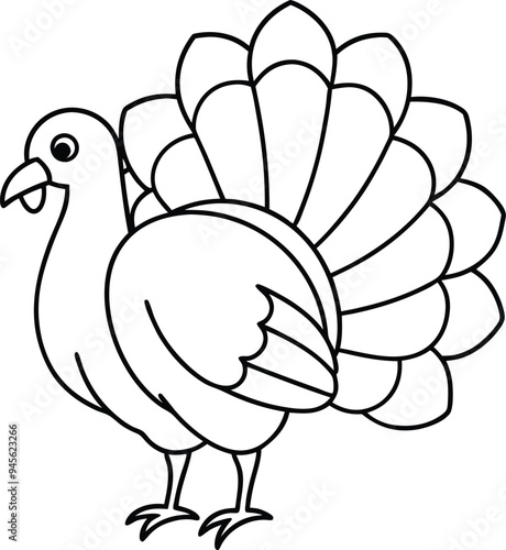 Friendly turkey holding a sign that says Happy Thanksgiving
