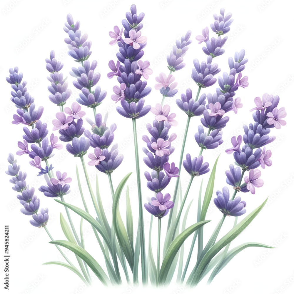Fototapeta premium Watercolor Lavender Bouquet