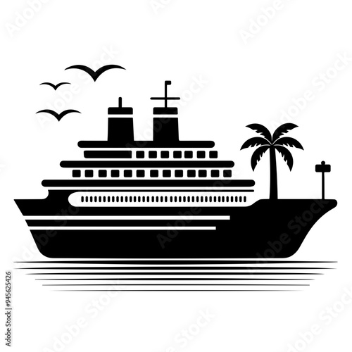 vector icon of a cruise ship 