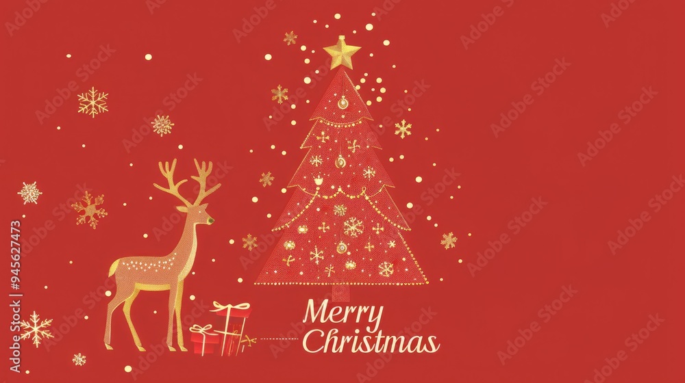 Festive Christmas Tree and Reindeer Pattern Festive Christmas Tree and Reindeer Pattern