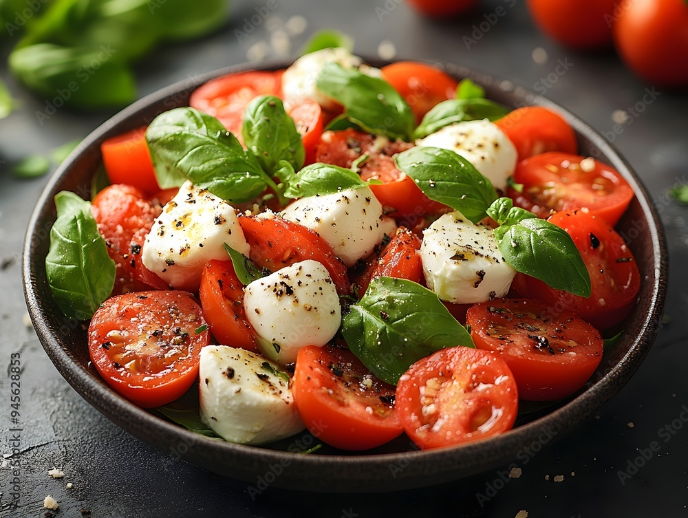 Classic Caprese Salad with Fresh Mozzarella, Tomatoes, and Basil - A Refreshing Italian Appetizer Full of Flavor