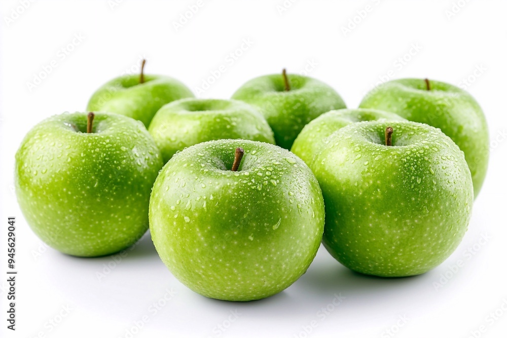 Many green apples isolated on white Many green apples isolated on white